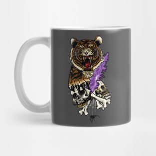 Tiger, Skulls, and flames Mug